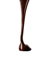Isolated flowing melted chocolate against transparent background png