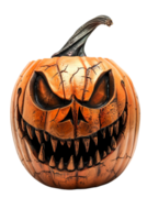 Scary jack-o-lantern isolated on transparent png