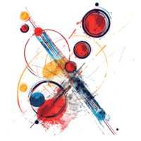 Scribbled arrow and circles isolated on transparent background png