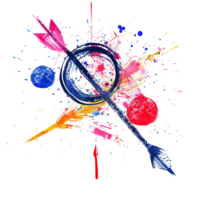 Scribbled arrow and circles isolated on transparent background png