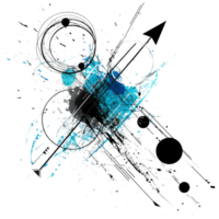 Scribbled arrow and circles isolated on transparent background png