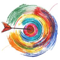 Scribbled arrow and circles isolated on transparent background png