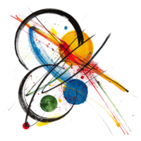 Scribbled arrow and circles isolated on transparent background png