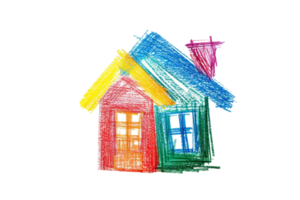 Scribbled house isolated on transparent background png