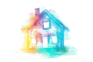 Scribbled house isolated on transparent background png