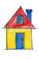 Scribbled house isolated on transparent background png