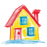 Scribbled house isolated on transparent background png