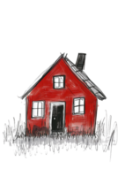 Scribbled house isolated on transparent background png