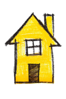 Scribbled house isolated on transparent background png