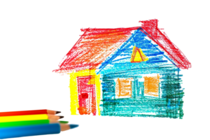 Scribbled house isolated on transparent background png