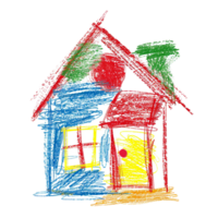 Scribbled house isolated on transparent background png