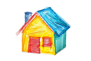 Scribbled house isolated on transparent background png