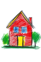 Scribbled house isolated on transparent background png