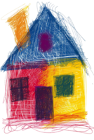 Scribbled house isolated on transparent background png