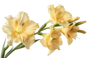 Yellow Gladiolus Blooms Isolated png