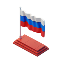 Russian Flag Waving Proudly on a Red Platform png