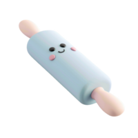 A Smiling Pastel Blue Rolling Pin png