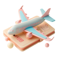 Pastel Airplane on a Passport png