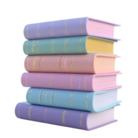 Pastel Dreams A Stack of Books With Delicate Bookmarks png