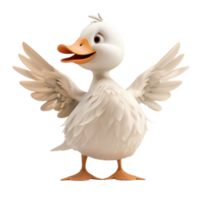 A Cheerful Farm Duck With Open Wings png