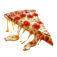 Melted Pizza Slice Dripping Cheese png