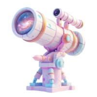 A Whimsical Telescope Gazes at a Distant Galaxy png