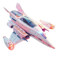 A Futuristic Pink Spaceship Soars Through Space png