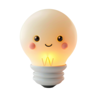 Smiling Light Bulb With Warm Glow png