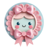 A Smiling Face in a Pink Bow png