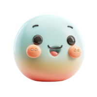 A Happy Speech Bubble Icon With a Blushing Smile png