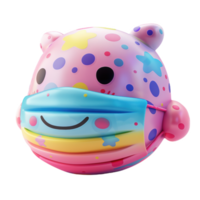 A Tiny, Happy Mask With Vibrant Patterns png