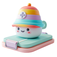 Smiling Nurse Hat on a Colorful Lunchbox png