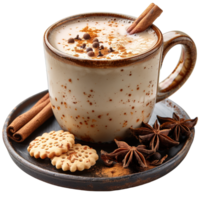 Masala Chai drink typical of india isolated on transparent background , png