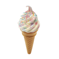 uma suave servir gelo creme cone com arco Iris granulados png