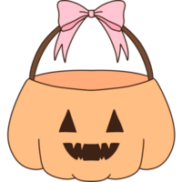 maravilloso Víspera de Todos los Santos calabaza Cubeta con arco clipart ilustración. png