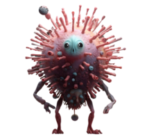Virus close up view virus isolated viruses virus virus transparent background cancer cell monster virus virus 3d rendered corona virus virus character png