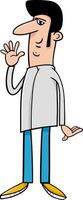 funny man cartoon character waving page vector
