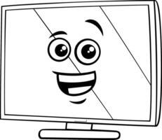 cartoon tv set or computer monitor clip art coloring page vector