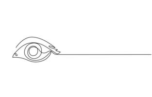 Eyes continuous one line drawing outline illustration vector