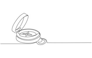 Compass line continuous drawing . One line Compass background. vector
