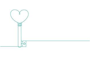 heart and key line icon. love and romantic symbol vector