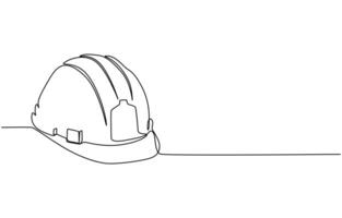 continuous line drawing of safety helmet wor safty work. Labor Day. vector