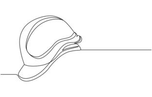 continuous line drawing of safety helmet wor safty work. Labor Day. vector