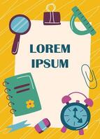 Back to school poster. Education concept. Back to school concept. School background with school objects. vector