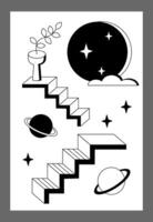 Surrealism poster. Surrealism elements background. vector