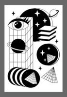 Surrealism poster. Surrealism elements background. vector