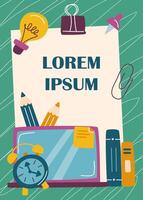 Back to school poster. Education concept. Back to school concept. School background with school objects. vector
