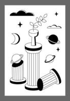 Surrealism poster. Surrealism elements background. vector