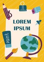 Back to school poster. Education concept. Back to school concept. School background with school objects. vector