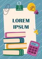 Back to school poster. Education concept. Back to school concept. School background with school objects. vector